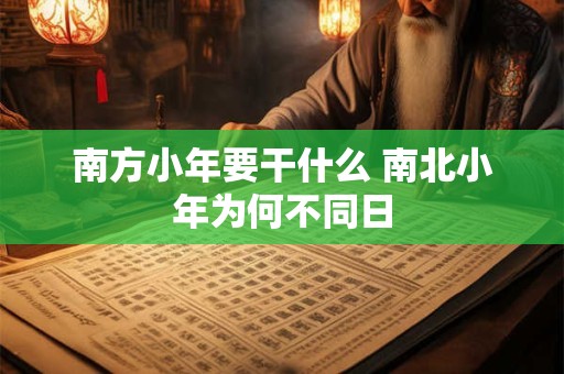 南方小年要干什么 南北小年为何不同日