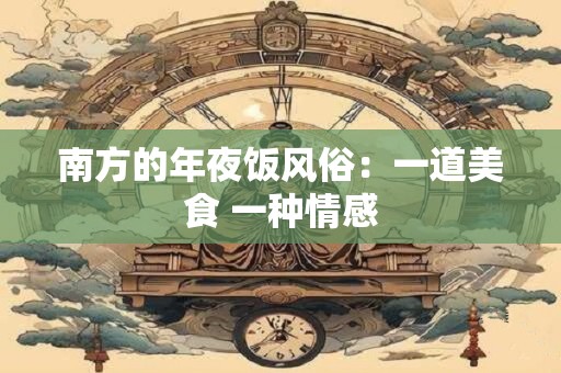 南方的年夜饭风俗：一道美食 一种情感