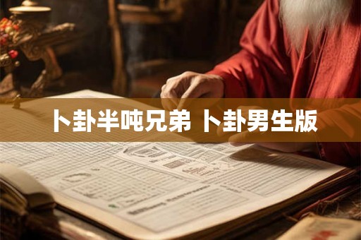 卜卦半吨兄弟 卜卦男生版