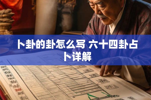 卜卦男生翻唱 卜卦是谁唱的