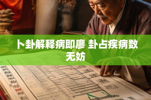 卜卦解释病即廖 卦占疾病数无妨