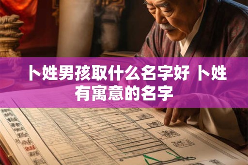 卜姓男孩取什么名字好 卜姓有寓意的名字