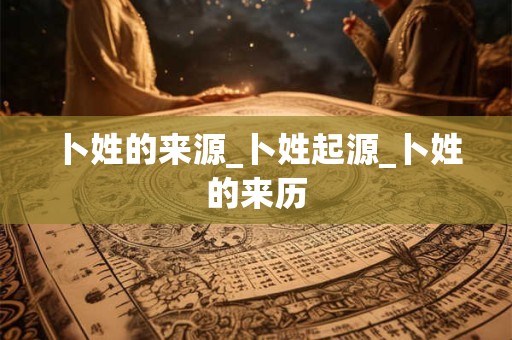 卜姓的来源_卜姓起源_卜姓的来历