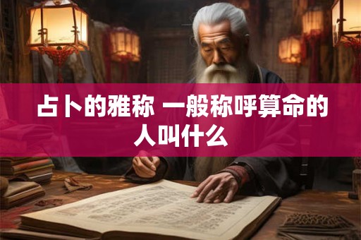 占卜的雅称 一般称呼算命的人叫什么