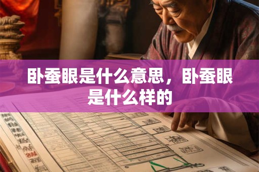 卧蚕眼是什么意思，卧蚕眼是什么样的