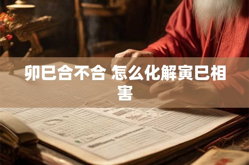 卯巳合不合 怎么化解寅巳相害