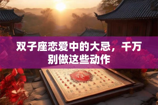 双子座恋爱中的大忌,千万别做这些动作 双子座恋爱中的大忌,千万别做这些动作