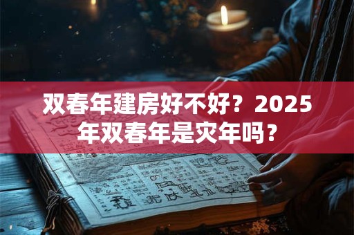 双春年建房好不好？2025年双春年是灾年吗？