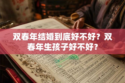 双春年结婚到底好不好？双春年是怎么来的？