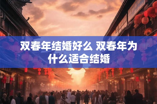 双春年结婚好么 双春年为什么适合结婚