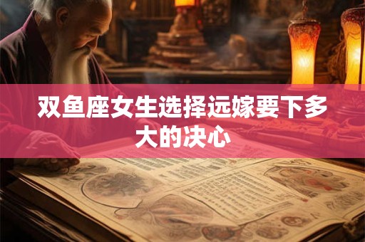 双鱼座女生选择远嫁要下多大的决心
