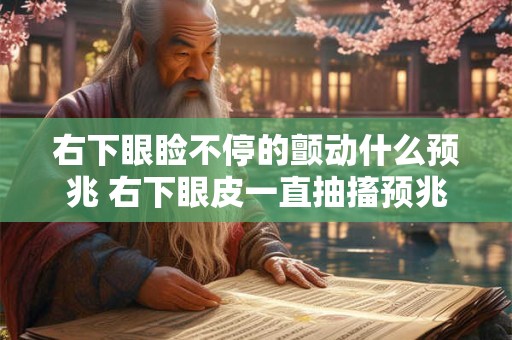 右下眼皮眼跳是什么预兆 右下眼皮跳是什么预兆周易