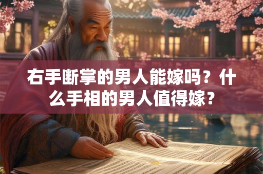 右手断掌的男人能嫁吗？什么手相的男人值得嫁？