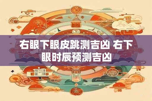 右眼下眼皮跳测吉凶 右下眼时辰预测吉凶