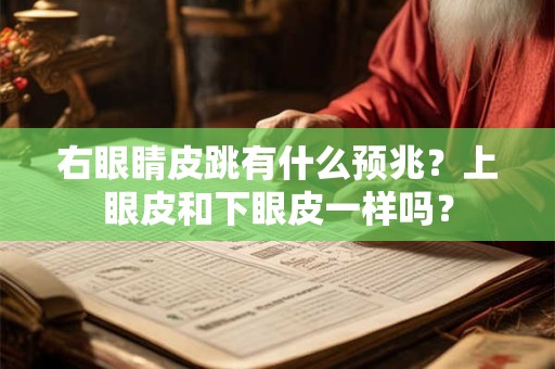 右眼跳是什么原因