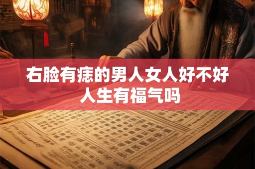 右脸有痣的男人女人好不好 人生有福气吗