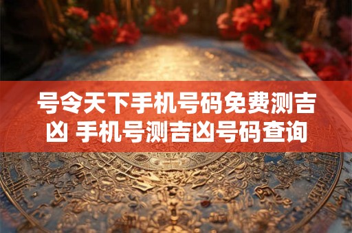 号令天下手机号码免费测吉凶 手机号测吉凶号码查询