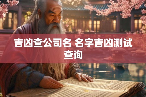 吉凶查公司名 名字吉凶测试查询