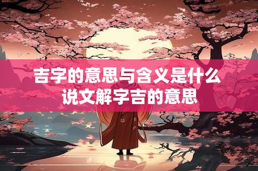 吉字的意思与含义是什么 说文解字吉的意思