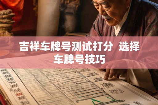 吉祥车牌号测试打分  选择车牌号技巧