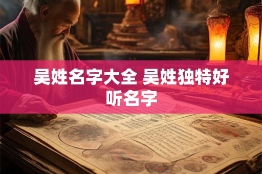 吴姓女孩取名大全 吴姓取名女孩
