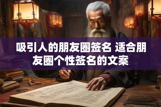 吸引人的朋友圈签名 适合朋友圈个性签名的文案