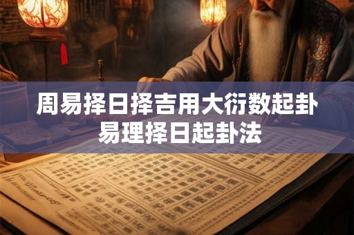 周易择日择吉用大衍数起卦 易理择日起卦法