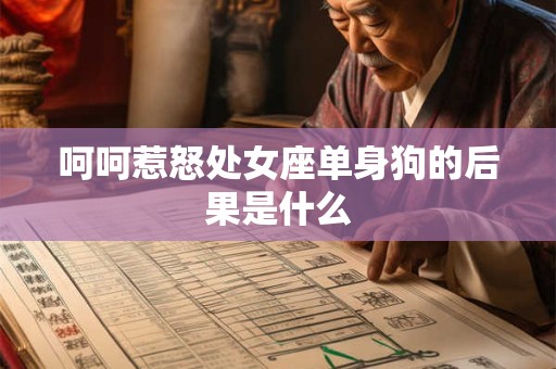 呵呵惹怒处女座单身狗的后果是什么