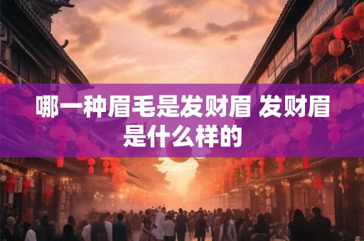哪一种眉毛是发财眉 发财眉是什么样的
