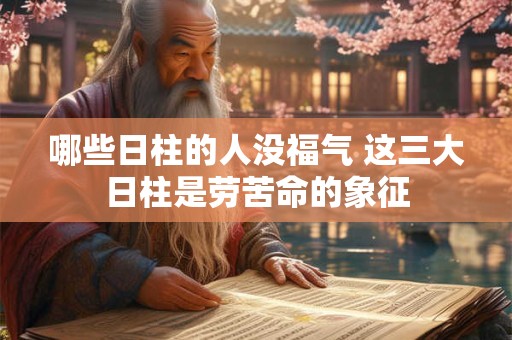 哪些日柱的人没福气 这三大日柱是劳苦命的象征