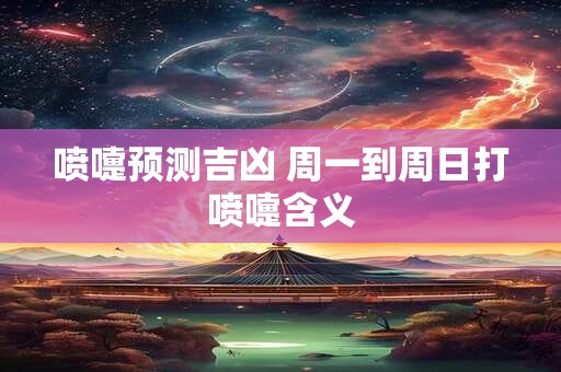 喷嚏预测吉凶 周一到周日打喷嚏含义