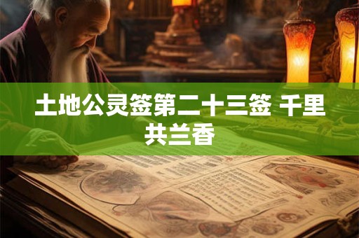 土地公灵签第二十三签 千里共兰香
