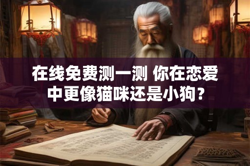 在线免费测一测 你在恋爱中更像猫咪还是小狗？