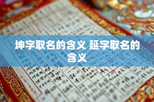 坤字取名的含义 延字取名的含义