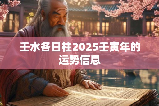 壬水各日柱2025壬寅年的运势信息