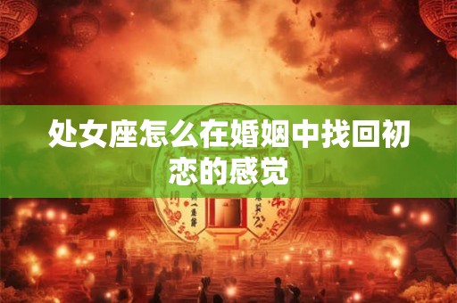 处女座怎么在婚姻中找回初恋的感觉