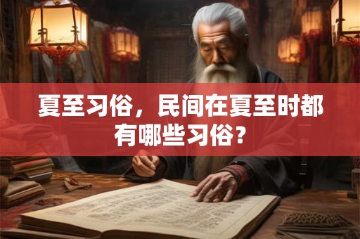 夏至习俗，各地夏至习俗都有哪些？