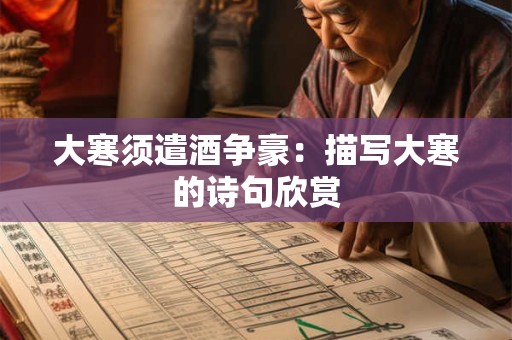 大寒须遣酒争豪：描写大寒的诗句欣赏