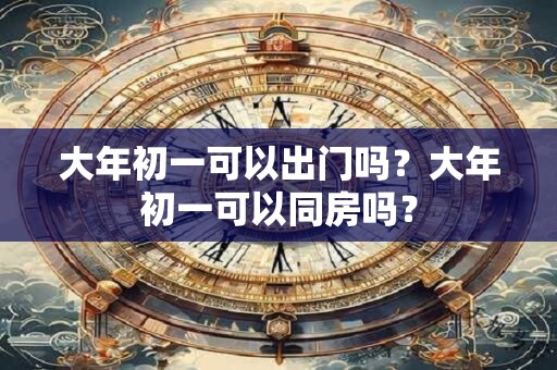 大年初一可以出门吗？大年初一可以同房吗？