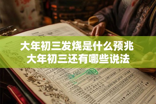 大年初三发烧是什么预兆 大年初三还有哪些说法