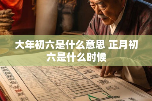 大年初六是什么意思 正月初六是什么时候