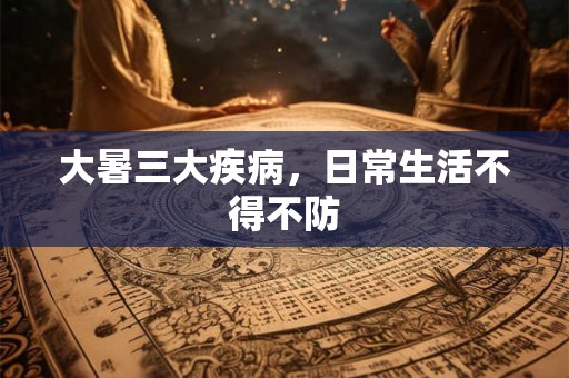 大暑三大疾病，日常生活不得不防