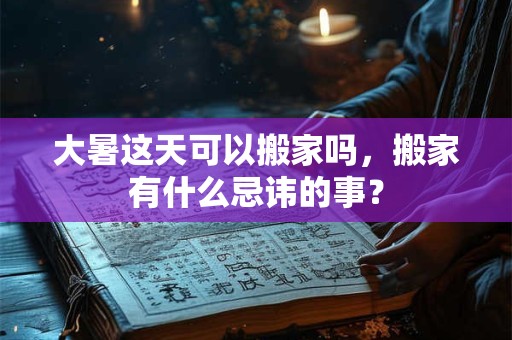 大暑这天可以搬家吗，搬家有什么忌讳的事？