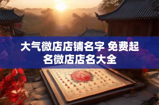 大气微店店铺名字 免费起名微店店名大全