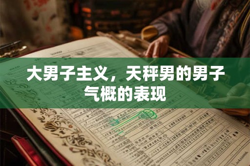 大男子主义，双鱼男的男子气概的表现