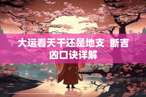 详细阅读:大运看天干还是地支 断吉凶口诀详解 大运看天干还是地支 断吉凶口诀详解