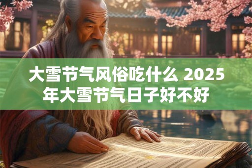 大雪节气风俗吃什么 2025年大雪节气日子好不好