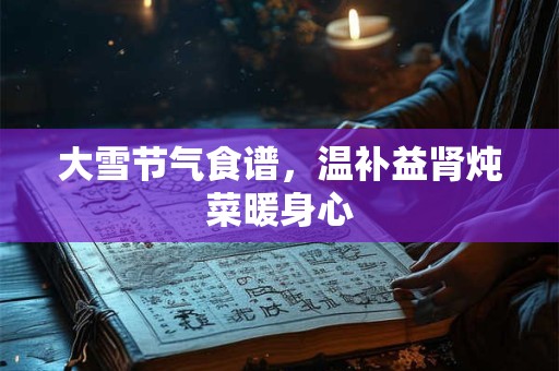 大雪节气食谱，温补益肾炖菜暖身心