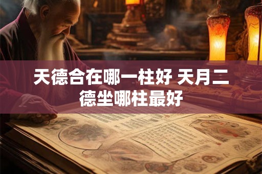 天德合在哪一柱好 天月二德坐哪柱最好