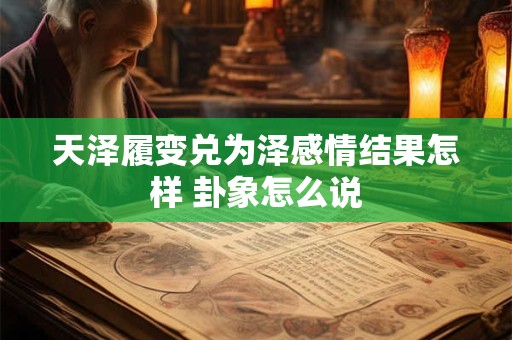 天泽履变兑为泽感情结果怎样 卦象怎么说